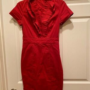 Elegant Red Ruffled Dress